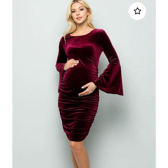 Rosie Velvet Bell Sleeve Bodycon Dress - Picture 7 of 9
